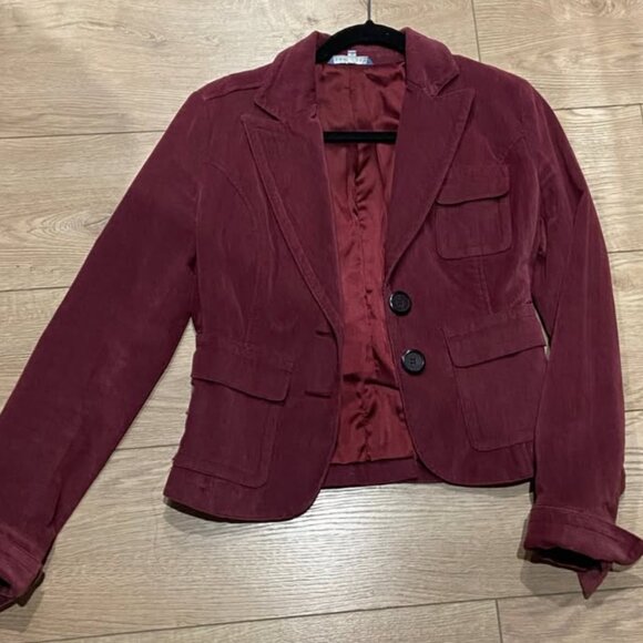 Vintage Burgundy Blazer – Velvet-Style – Unique & Elegant - Picture 1 of 3